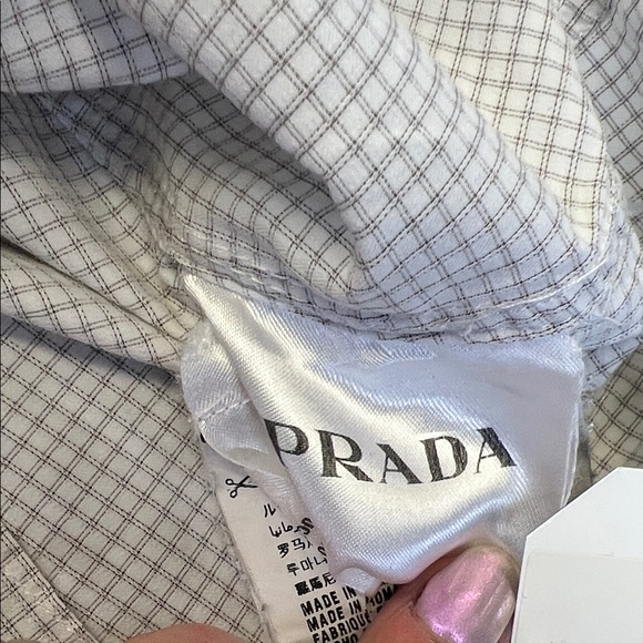 Prada Men's Subtle Checkered Dress Shirt - Picture 7 of 7